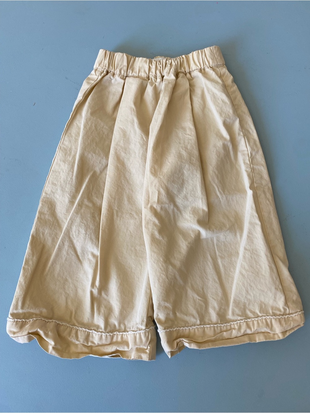 Zara 3T ToddlerCream Wide-Leg Pants with Trim Detail